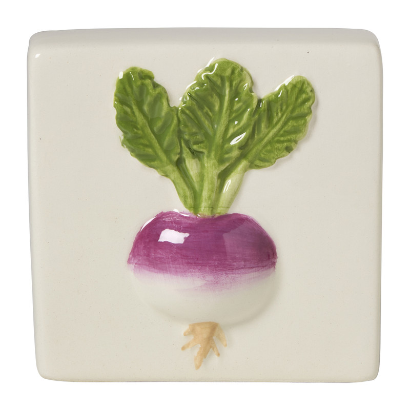 Tegel radijs - wit/multikleur - 10x10x3.5 cm 