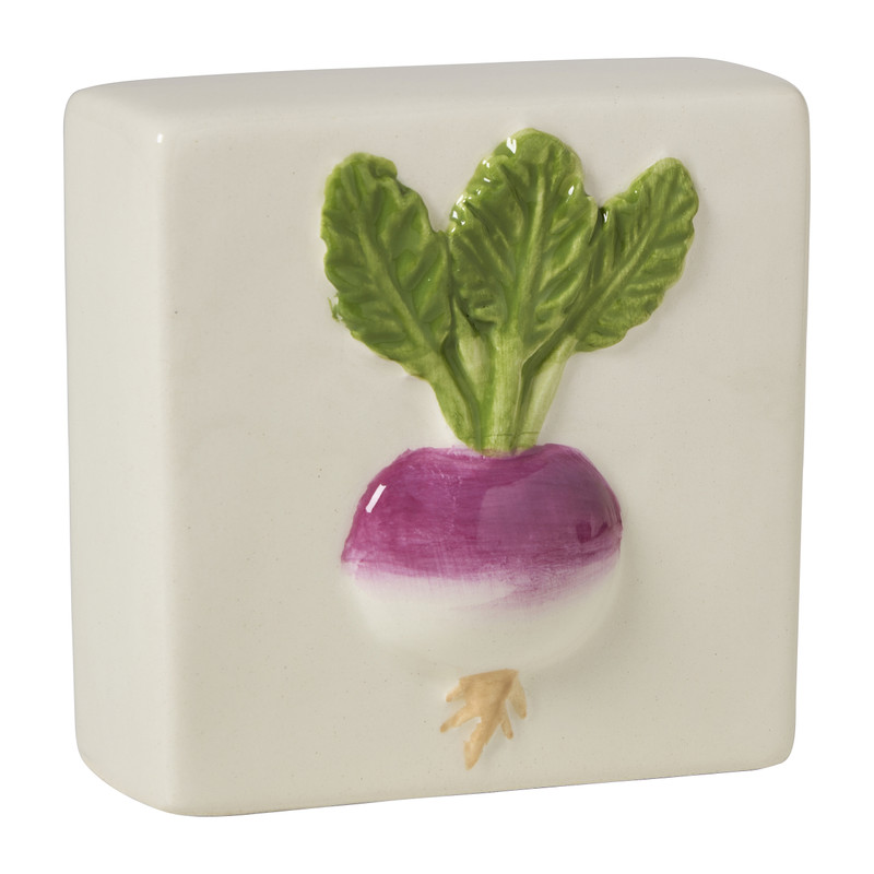 Tegel radijs - wit/multikleur - 10x10x3.5 cm 
