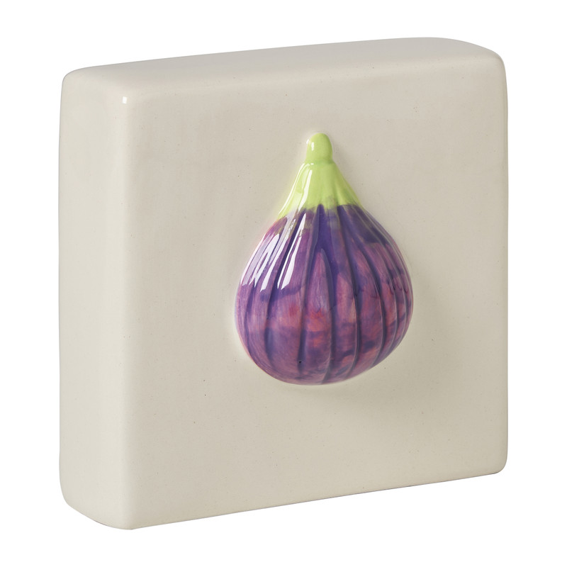 Tegel vijg - wit/paars - 10x10x3.5 cm 