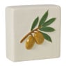 Tegel olijf - wit/groen - 10x10x3.5 cm 