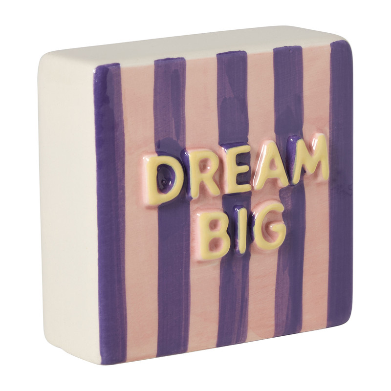 Tegel dream big - roze/paars - 10x10x3.5 cm
