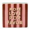 Tegel more love por favor - rood/roze - 10x10x3.5 cm