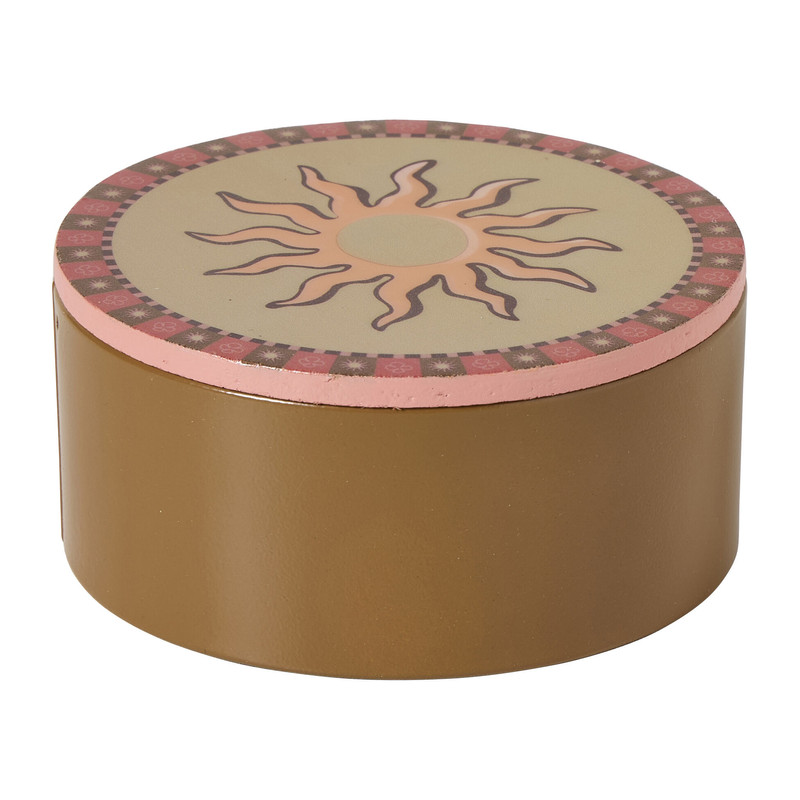 Opberg blikje zon - multikleur - ø10x6 cm  