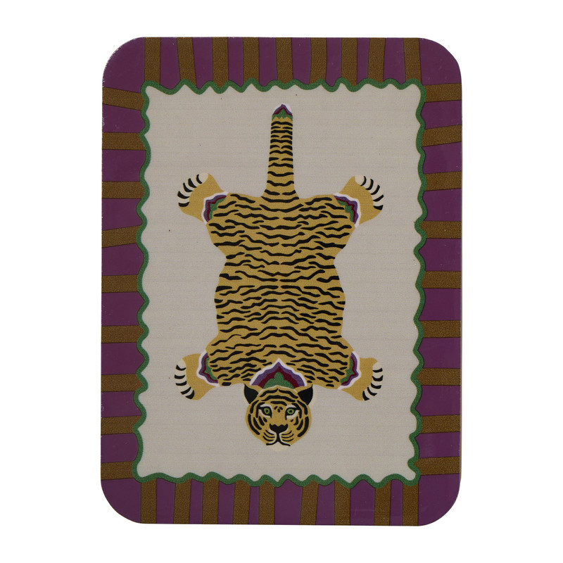 Opbergblikje tijger - multikleur - 6x12x9 cm