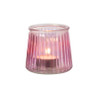 Waxinelichthouder roze - glas - ø8.3x7.3 cm