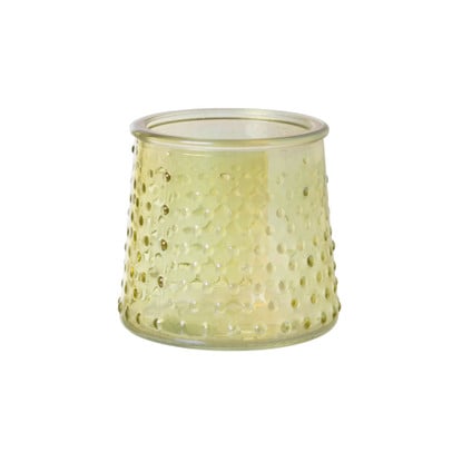 Waxinelichthouder geel - glas - ø8.3x7.3 cm