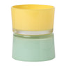 Waxinelichthouder dubbel - geel/groen - ø8.6x10.2 cm