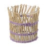 Waxinelichthouder riet - paars - ø8x9 cm