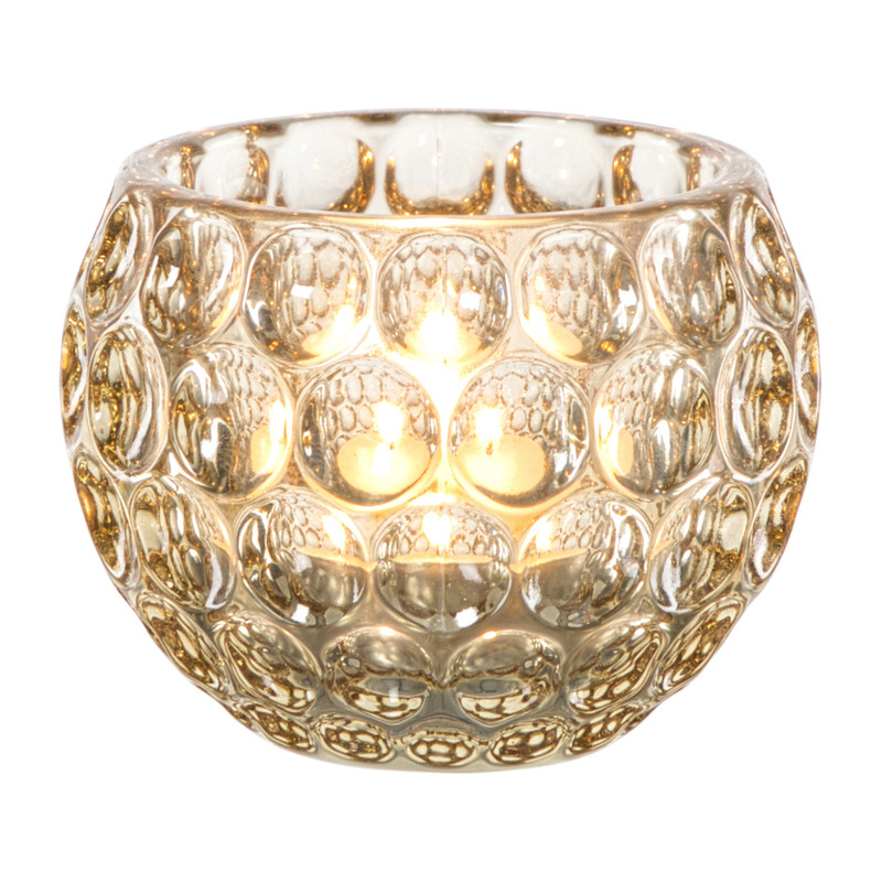 Waxinelichthouder bruin - diverse varianten - ø7.5x6 cm