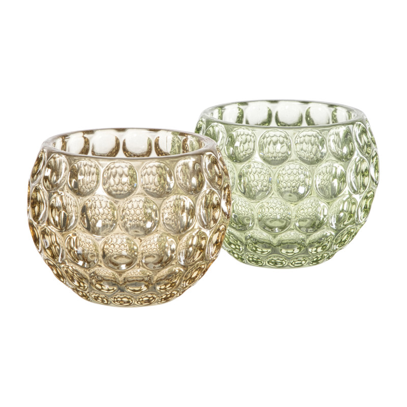 Waxinelichthouder bruin - diverse varianten - ø7.5x6 cm