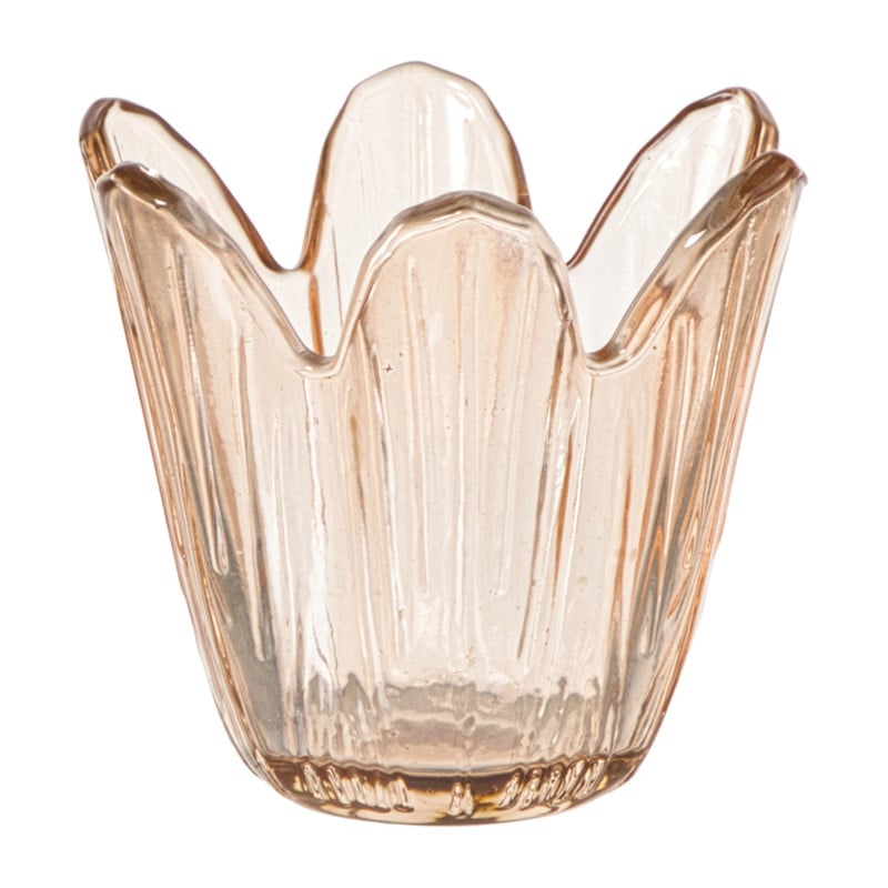 Waxinelichthouder bloem - oranje - ø8.5x8 cm