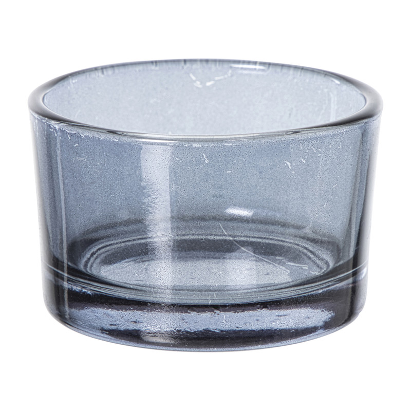 Waxinelichthouder smoked - zwart - ø5x3.2 cm