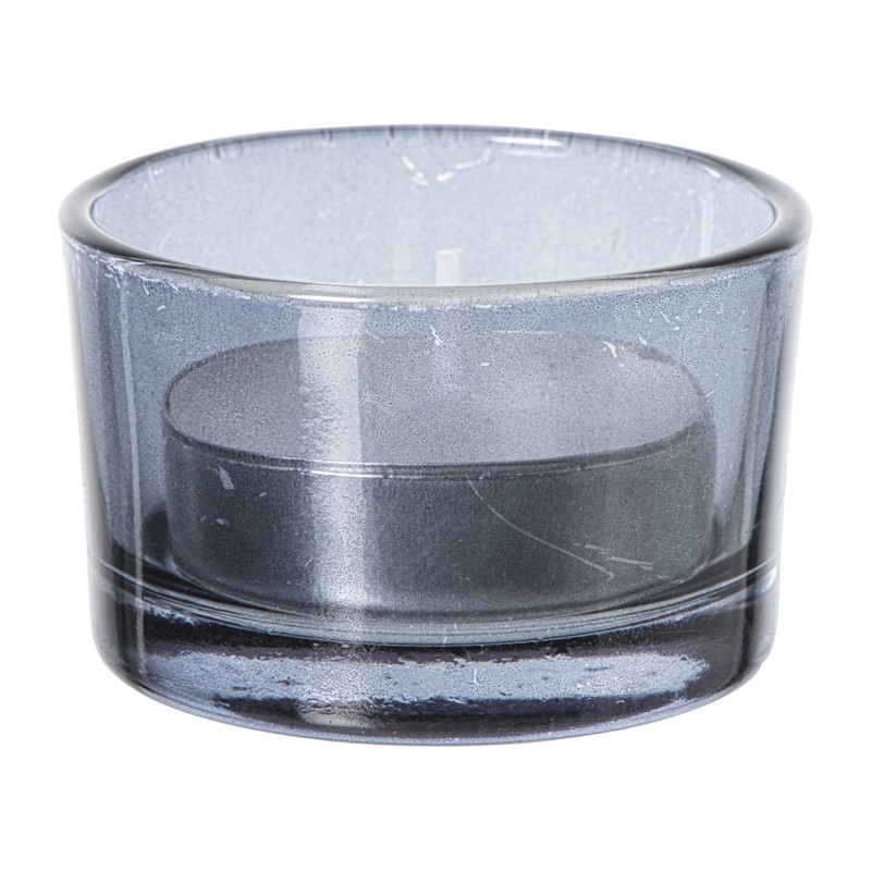 Waxinelichthouder smoked - zwart - ø5x3.2 cm