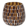 Waxinelichthouder mozaiek - bruin - ø9x8 cm
