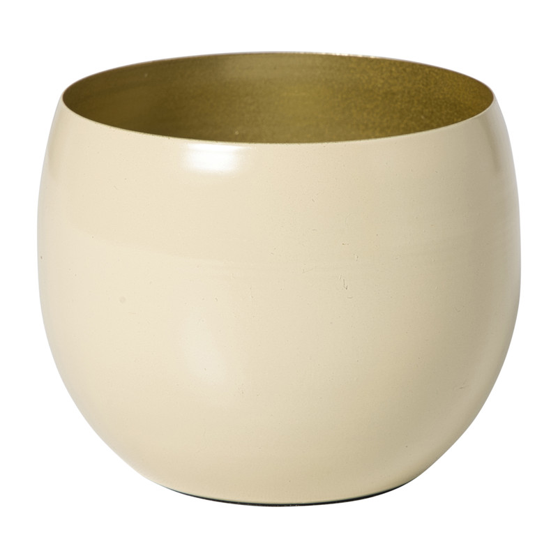 Waxinelichthouder mat -  goudkleurig - ø10x7.8 cm