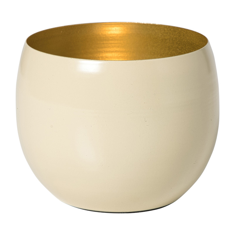 Waxinelichthouder mat -  goudkleurig - ø10x7.8 cm