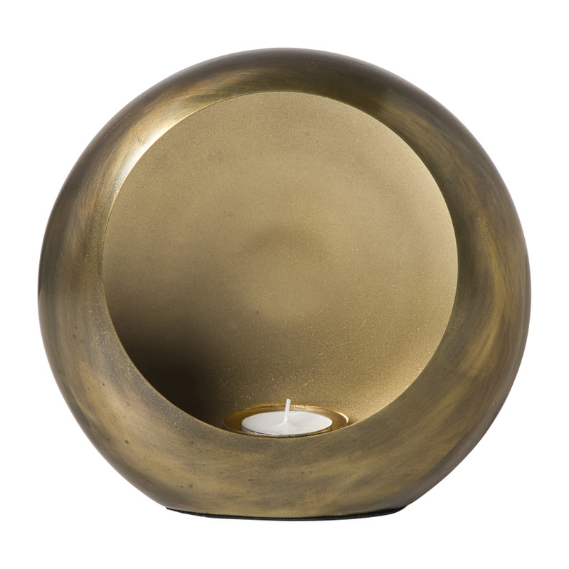 Waxinelichthouder brons - klein - 16x15x7.5 cm