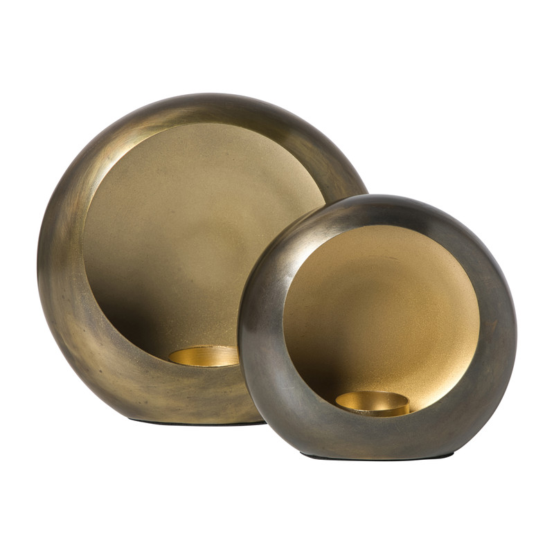 Waxinelichthouder brons - klein - 16x15x7.5 cm