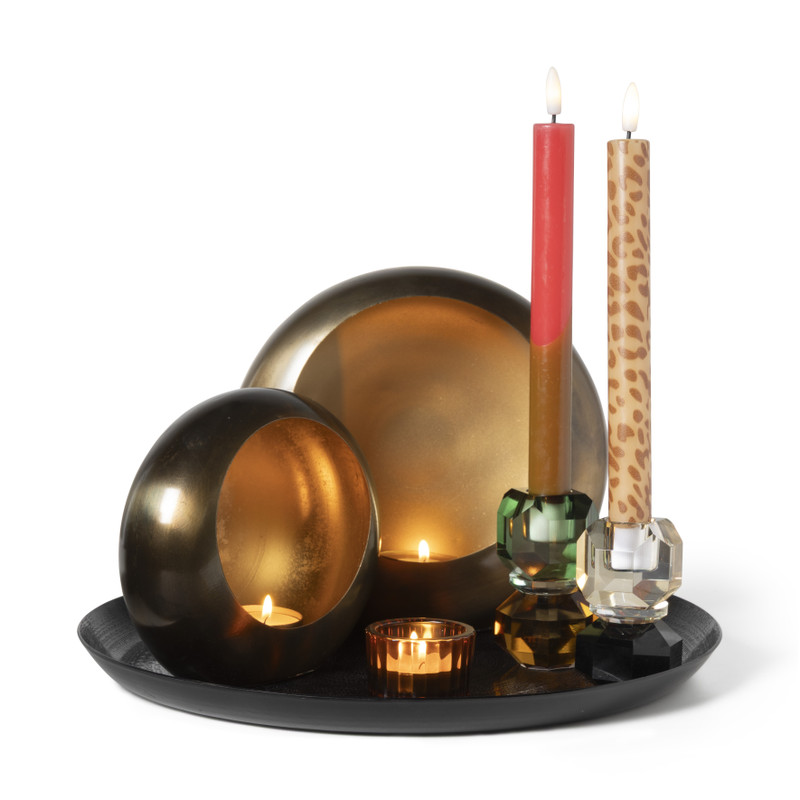 Waxinelichthouder brons - klein - 16x15x7.5 cm