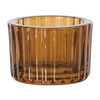 Waxinelichthouder ribbel - bruin - ø5.5x3.7 cm