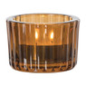 Waxinelichthouder ribbel - bruin - ø5.5x3.7 cm