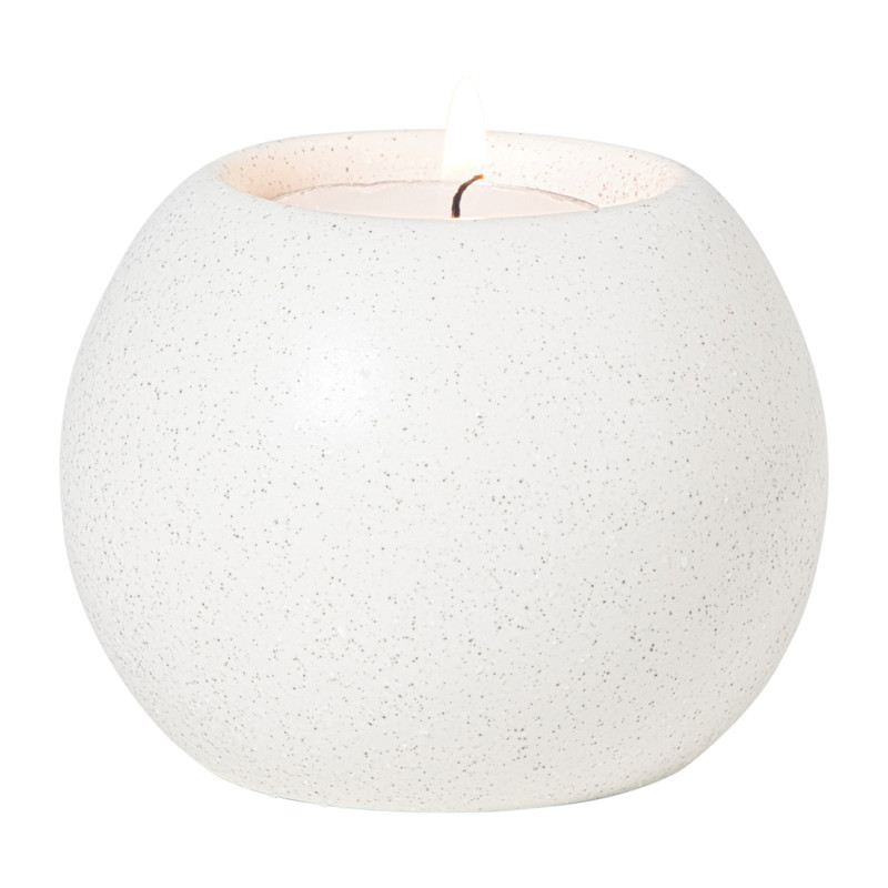 Waxinelichthouder bol - wit - ø8.x6.7 cm