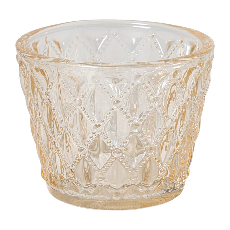 Waxinelichthouder motief - roze - ø7.5x6 cm