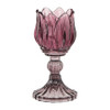 Waxinelichthouder tulp - donkerrood - ø7.8x14 cm