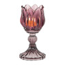 Waxinelichthouder tulp - donkerrood - ø7.8x14 cm