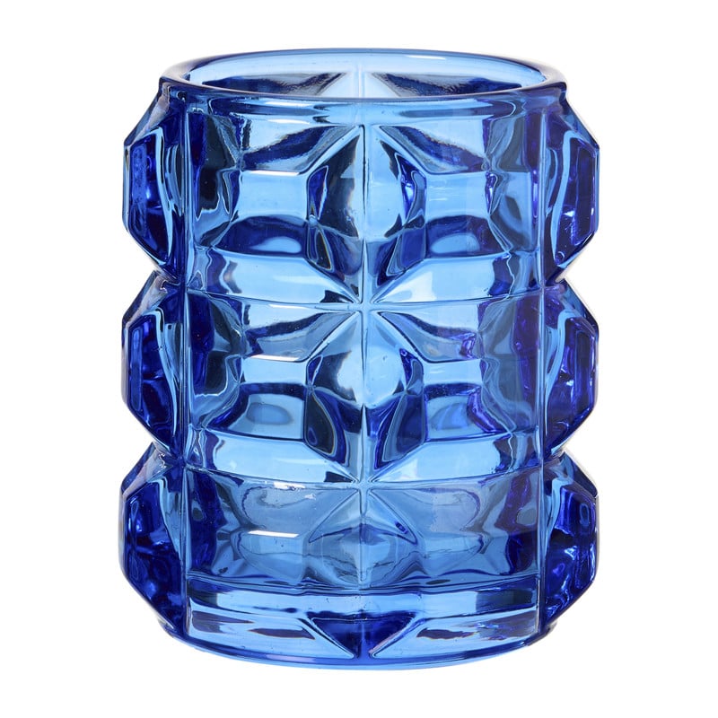 Waxinelichthouder bollen glas - diverse varianten - ø7.8x9.3 cm