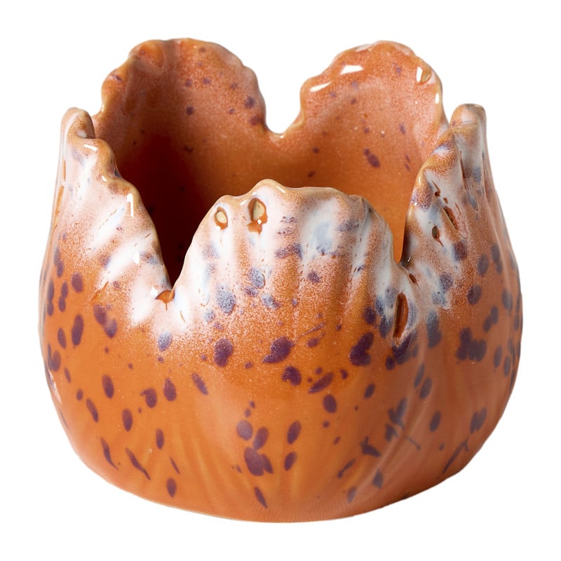 Waxinelichthouder tulp - oranje - ø8.5x6.5 cm