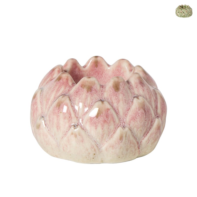 Waxinelichthouder artisjok - groen - diverse varianten