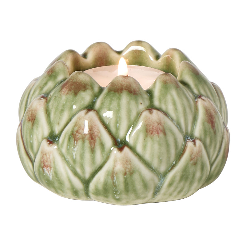 Waxinelichthouder artisjok - groen - diverse varianten