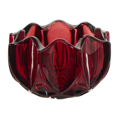 Waxinelichthouder bloem - bordeaux rood - ø9x5 cm