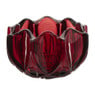 Waxinelichthouder bloem - bordeaux rood - ø9x5 cm