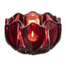 Waxinelichthouder bloem - bordeaux rood - ø9x5 cm