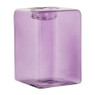 Waxinelichthouder vierkant - paars - 12.5x8.5x8.5 cm