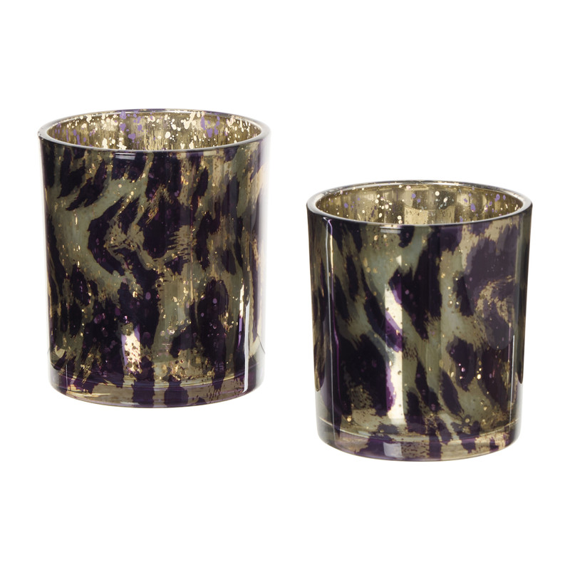 Waxinelichthouder animal klein - multikleur - ø7.3x8 cm