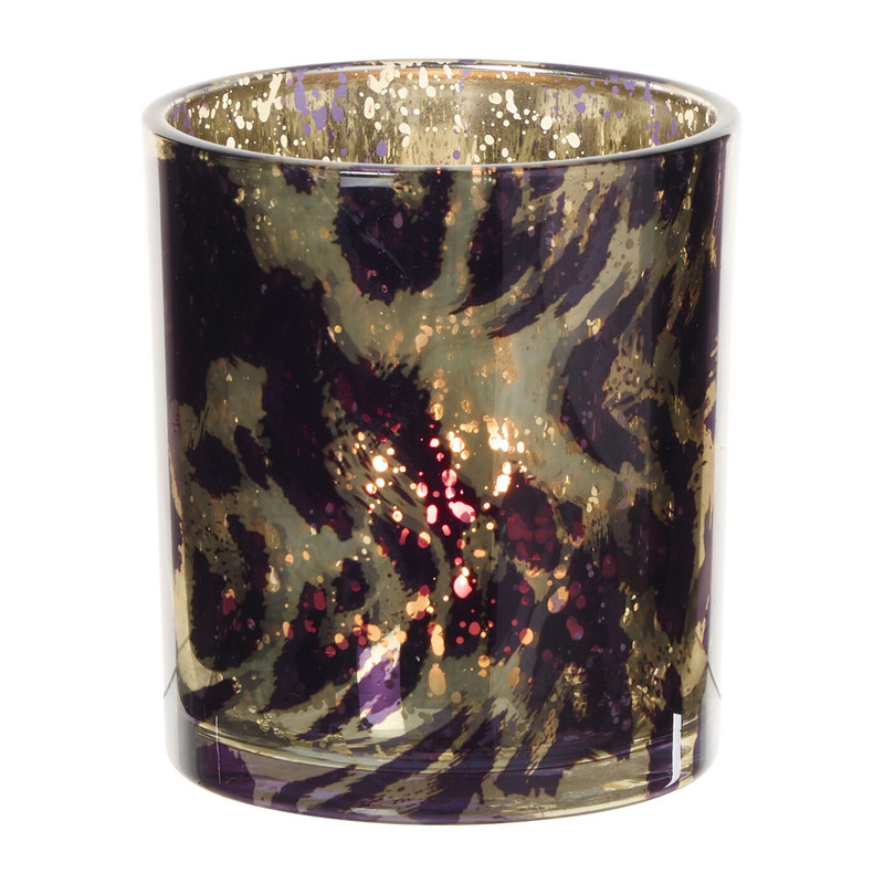 Waxinelichthouder animal groot - multikleur - ø8x9 cm