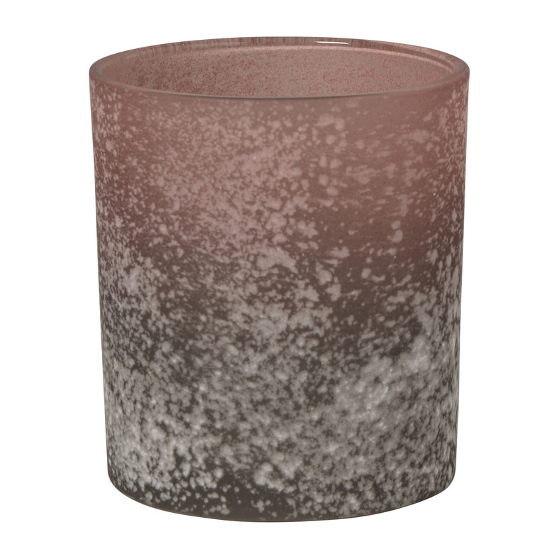 Waxinelichthouder faded groot - roze - ø9x10 cm