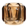 Waxinelichthouder glas - bruin - ø8.2x6.5 cm