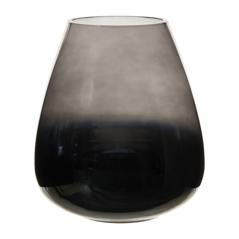 Windlicht smoked - zwart - ø20x23 cm