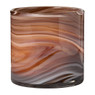 Waxinelichthouder marmerprint groot - bruin - ø10x10 cm