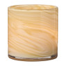 Waxinelichthouder marmerprint groot - beige - ø10x10 cm