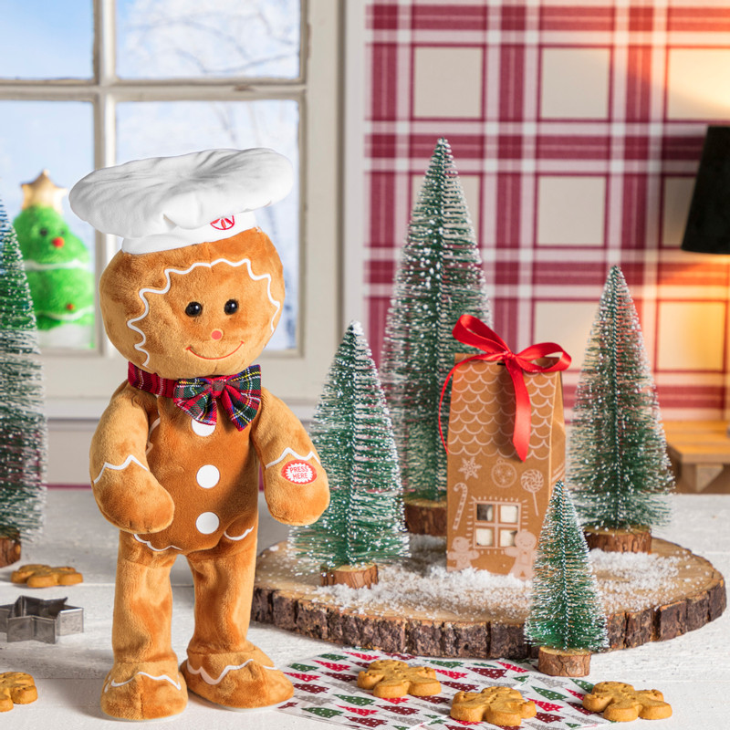 Gingerbread - zingend - 33 cm