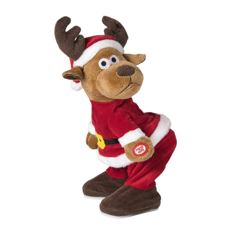 Dansende kerstknuffel rendier - 26 cm