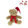 Knuffel beer met kerstmuts - 13 cm - diverse varianten