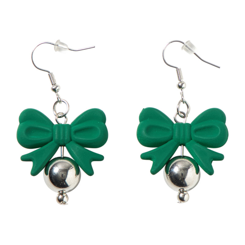 Oorbellen kerststrik - multikleur