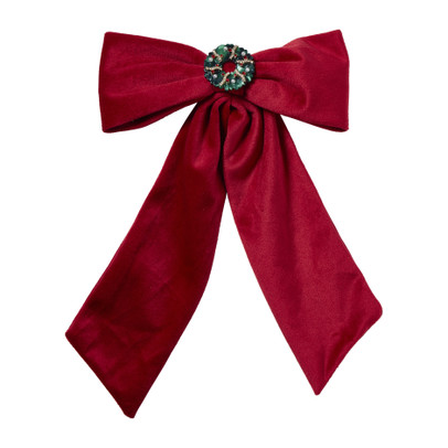 Kerst haarclip strik - rood - 19x27x2 cm
