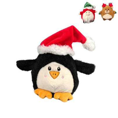 Pluche kerst knuffel - 14x10x14 cm - diverse varianten